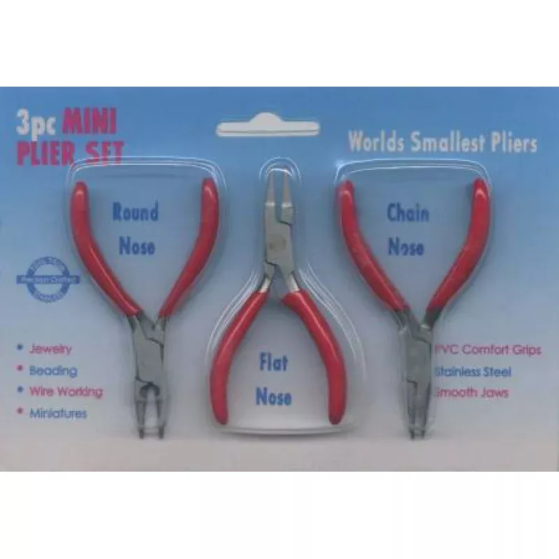 Tooltron Plier Set Round, Flat and Chain Nose 3pc
