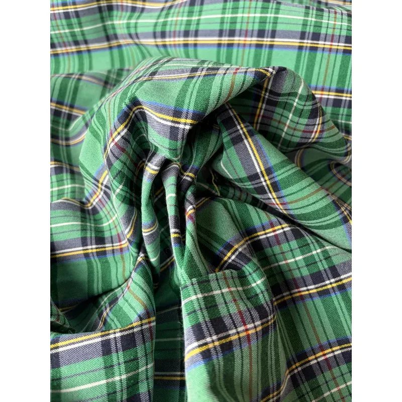 TOTO 029 cotton bengaline classical clan check green