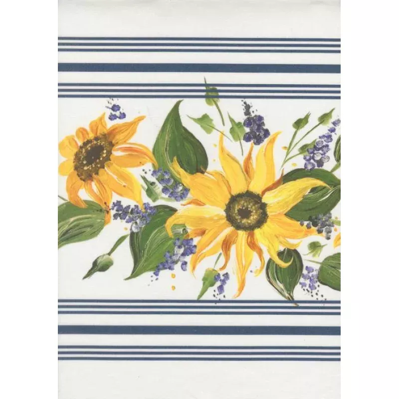 Toweling Fabric – Summer Solstice – White Sunflower