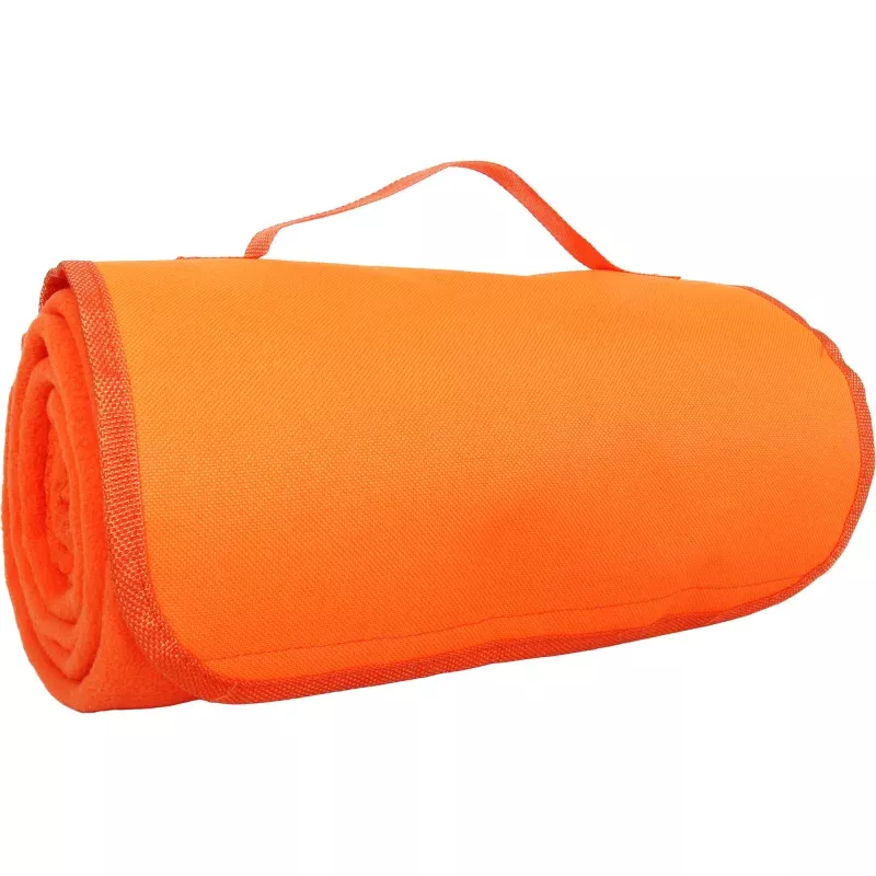 Travel Blanket with Carrying Strap Soft Fleece- Orange