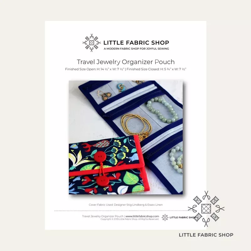 Travel Jewelry Organizer Pouch Bag – PDF Pattern