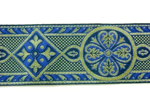 Trim - Royal Brocade - Royal and Gold