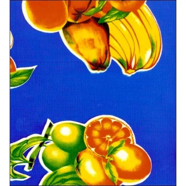 Tropical Fruit Blue Oilcloth Tablecloths