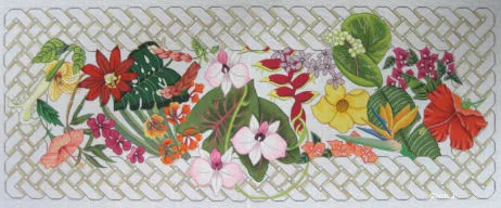 Trubey – Bench Cover, Lattis Floral