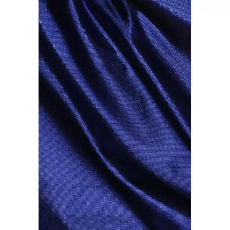 True Deep Blue Metallic Shantung Silk Fabric