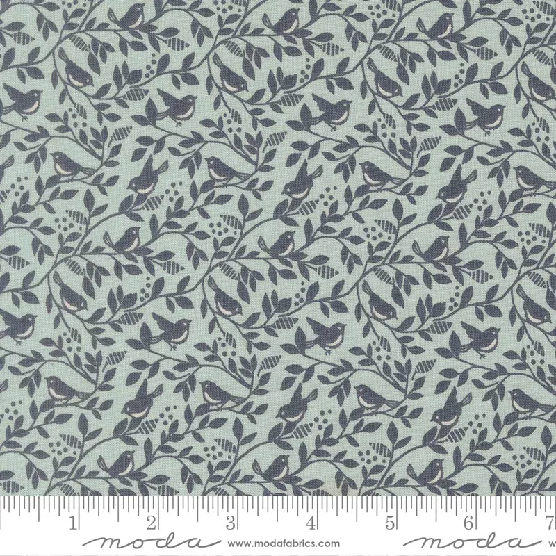 True Love Robins Egg Twilight Birds Of A Feather Yardage by Lella Boutique for Moda Fabrics