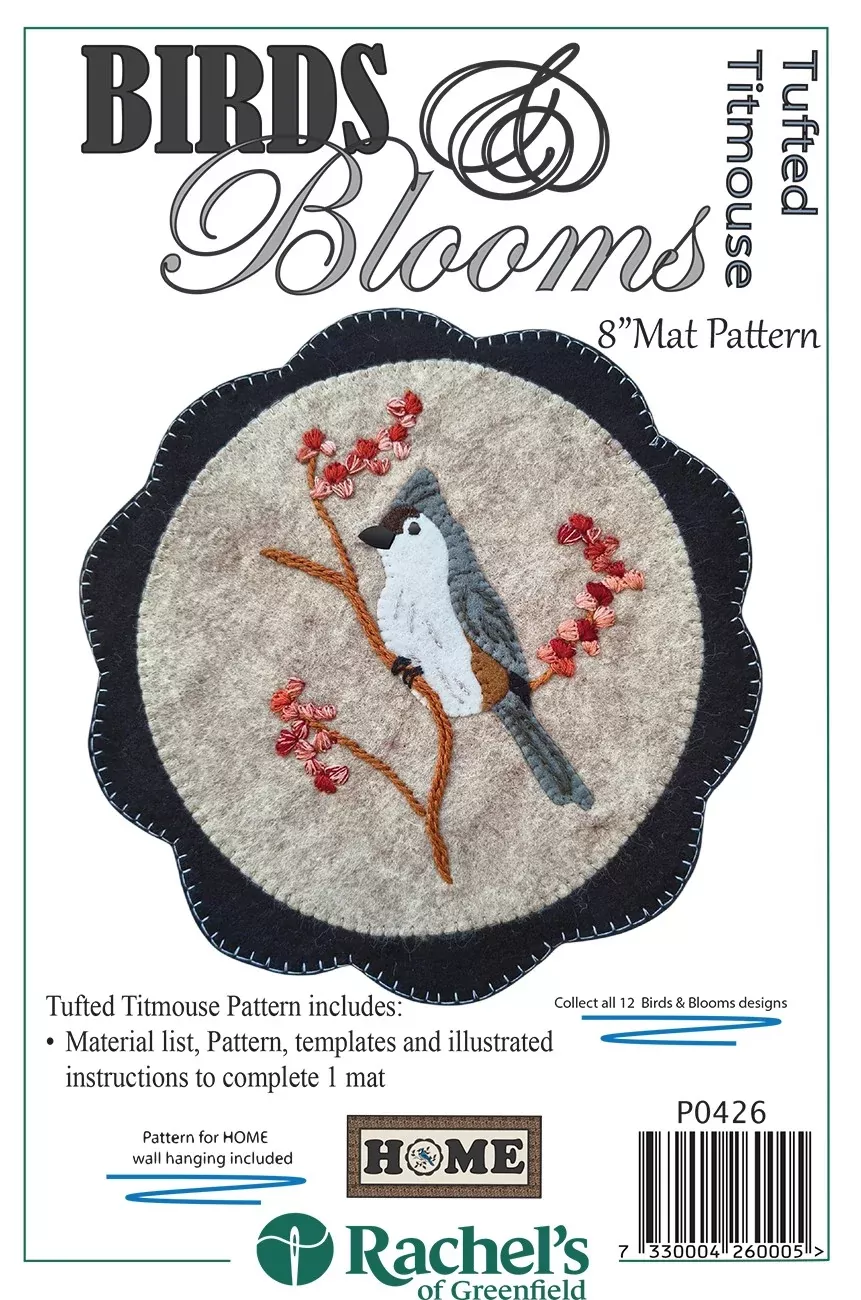 Tufted Titmouse Mat Pattern