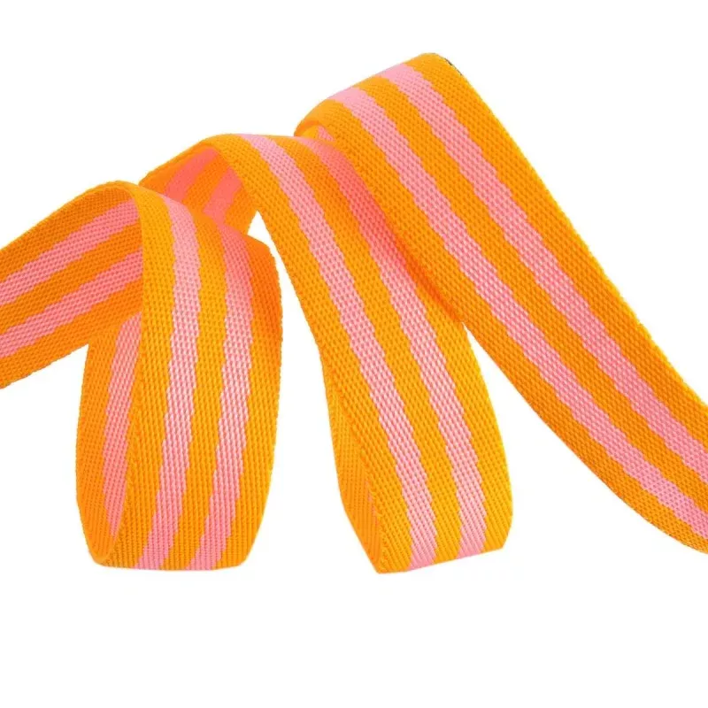 Tula Pink Webbing 2yd x 1in - Pink and Orange