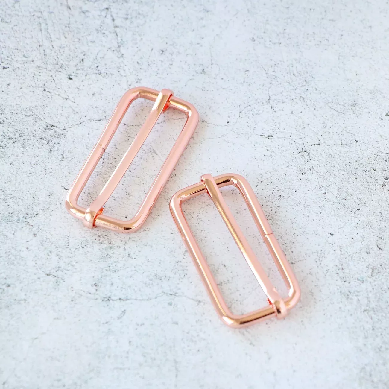 Two 2in Slider Buckles Rose Gold
