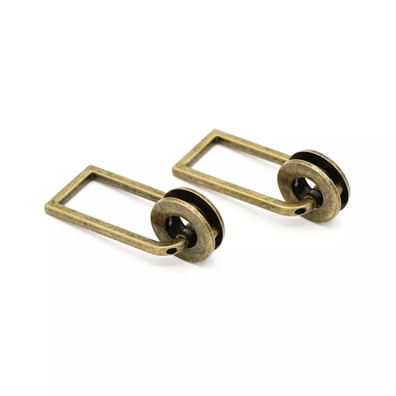 Two Grommet Strap Connectors 3 /4in Antique