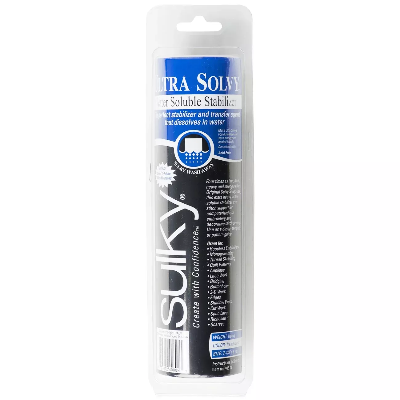 Ultra Solvy Extremely Firm & Stable Water Soluble Stabilizer 8in x 8yds