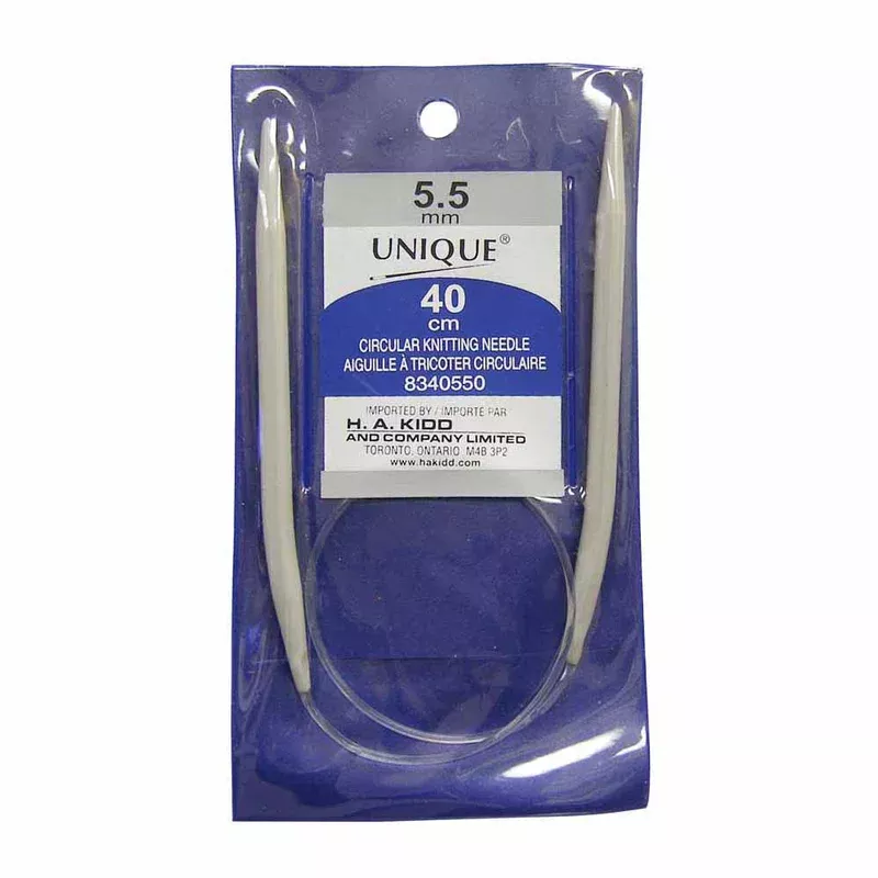 UNIQUE KNITTING Circular Knitting Needles 40cm (16″) Aluminum – 5.5mm/US 9