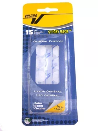 Velcro- Sticky Back Dots, 15 Sets White