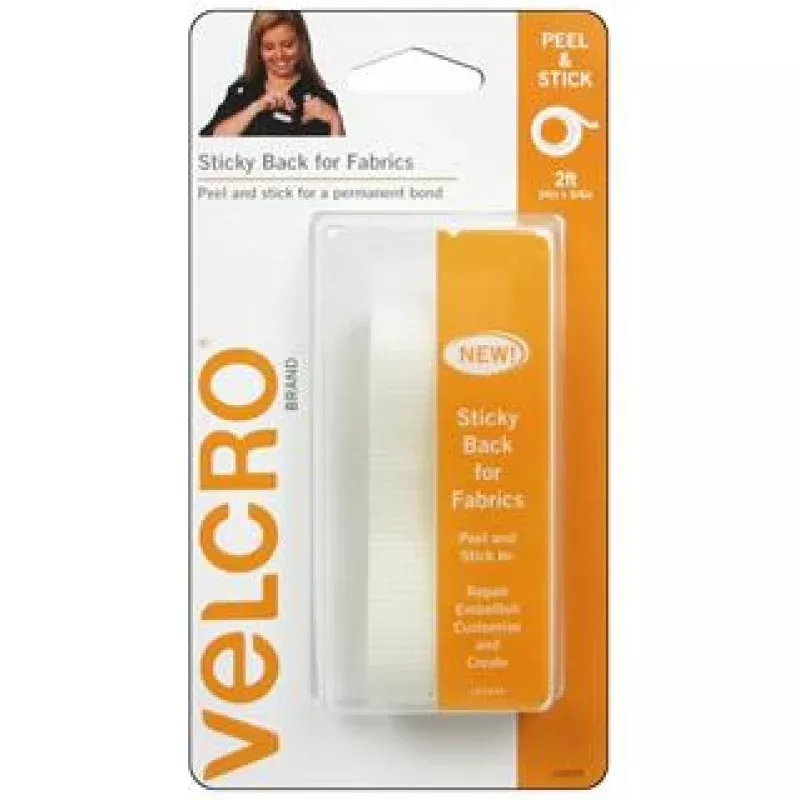 Velcro Sticky Back For Fabrics Tape 3/4×24″ White
