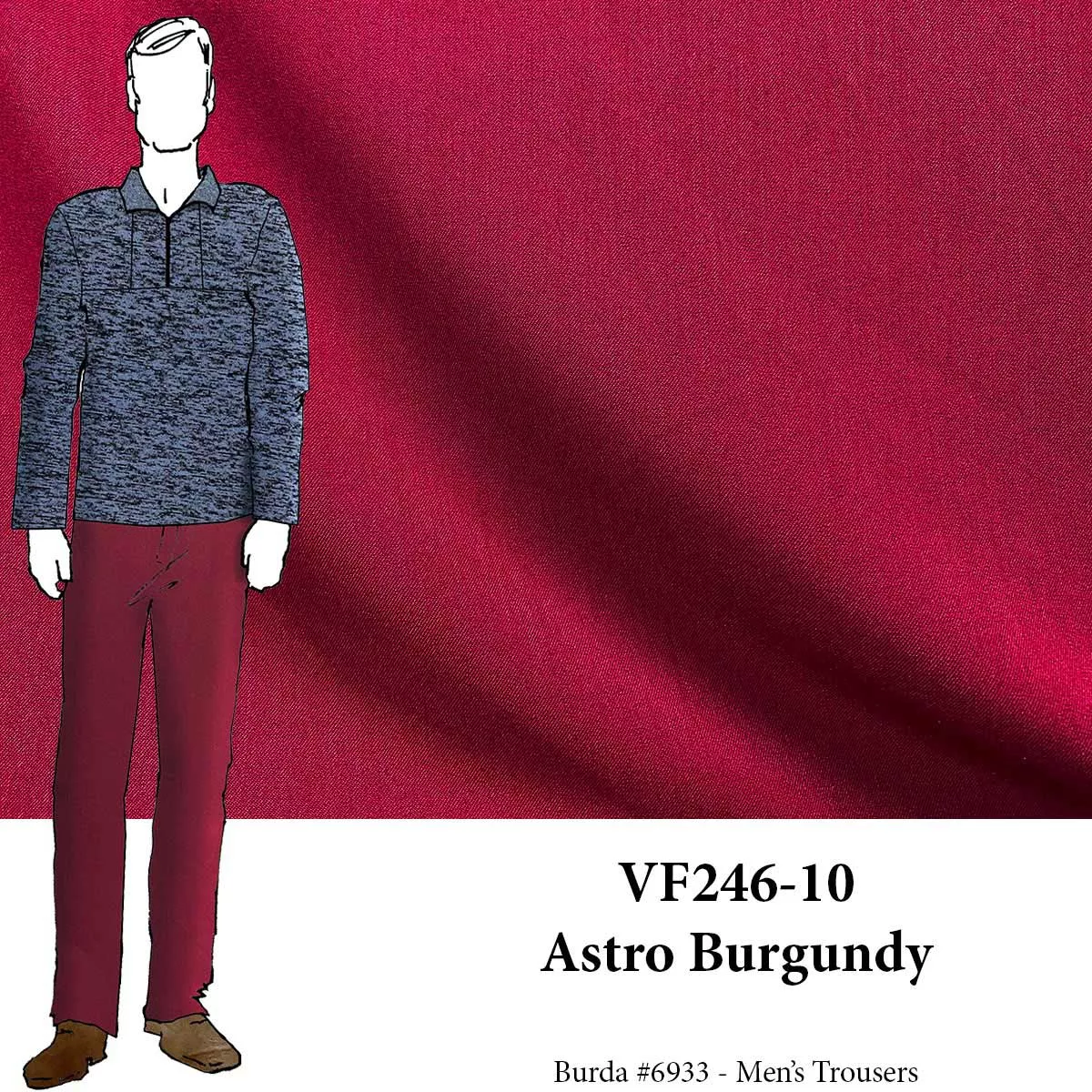 VF246-10 Astro Burgundy - Wine Felix Stretch-Woven Gabardine Fabric
