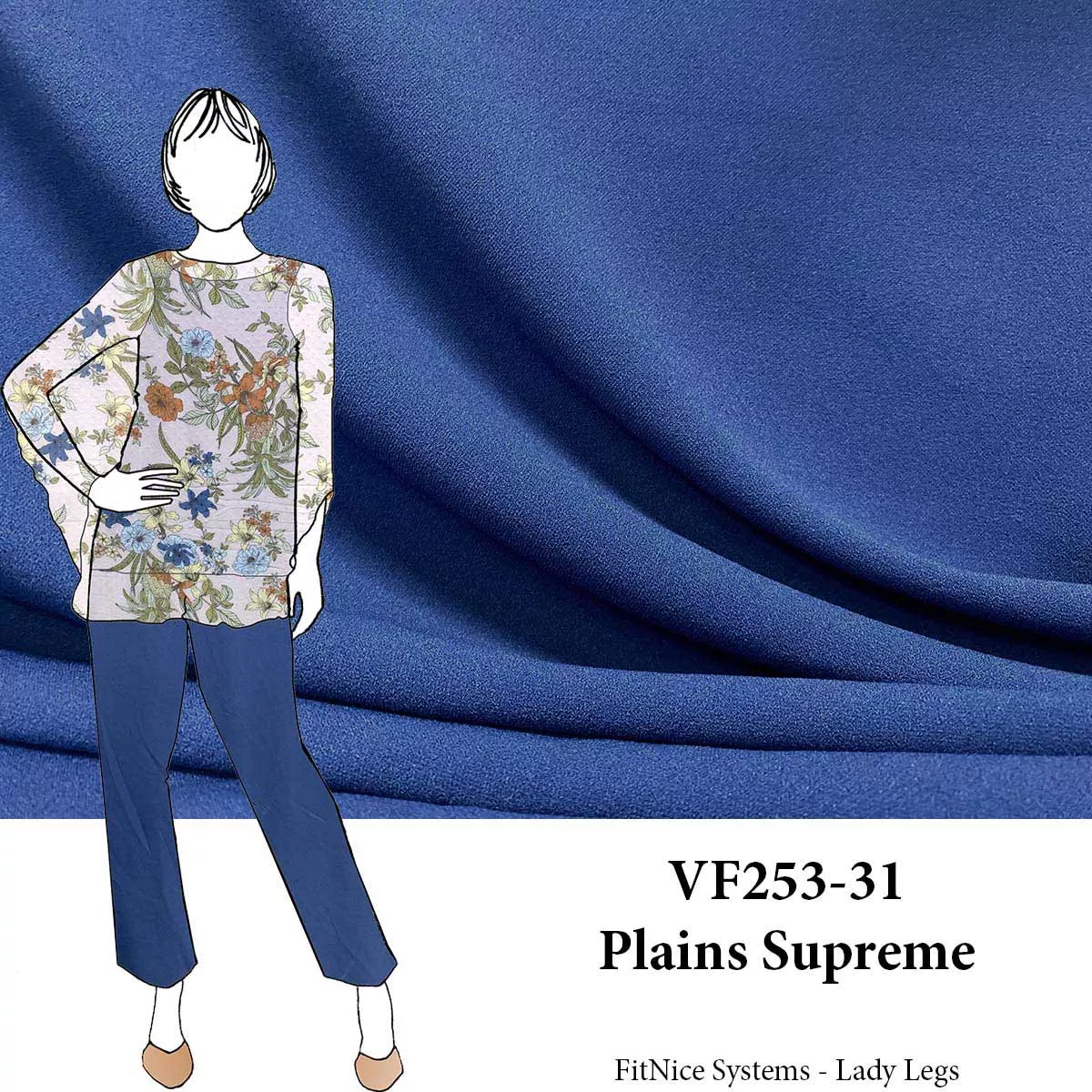VF253-31 Plains Supreme - Indigo Techno Crepe Scuba Knit Fabric