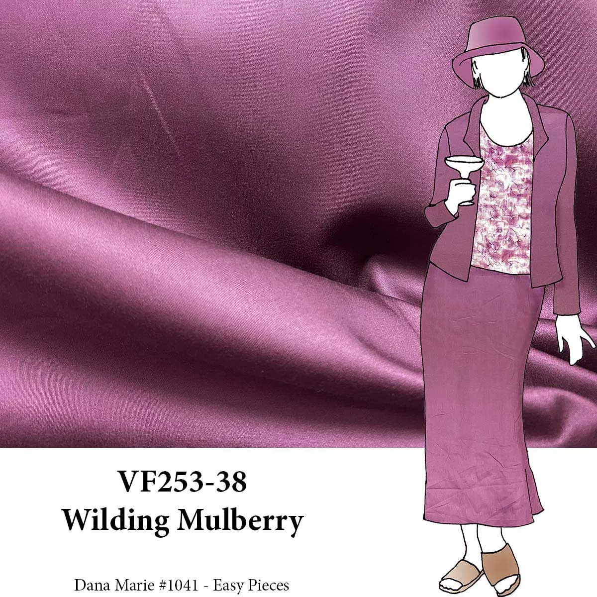 VF253-38 Wilding Mulberry - Beautiful Cotton Sateen Fabric