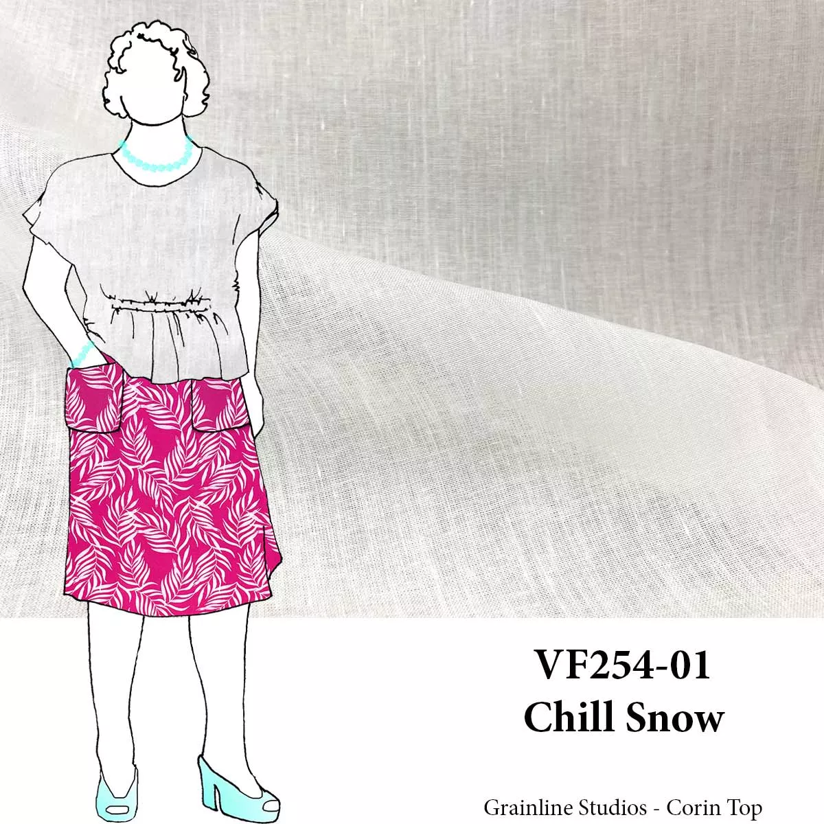 VF254-01 Chill Snow - White Linen-Cotton Blend Fabric