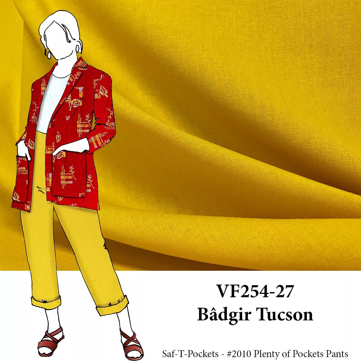 VF254-27 Bâdgir Tucson - Golden Linen-Cotton Blend Fabric