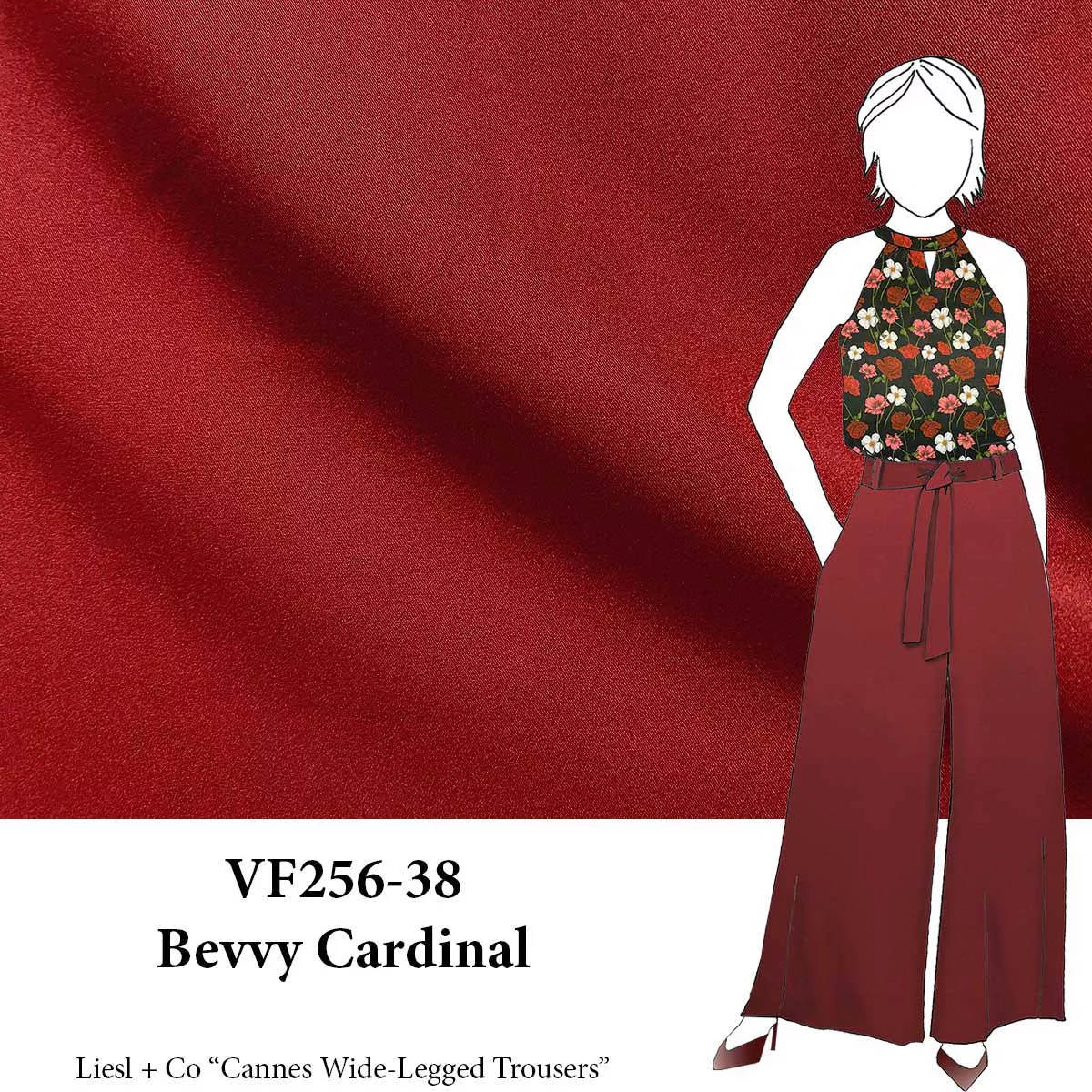 VF256-38 Bevvy Cardinal - Rich Red Stretch Twill Fabric