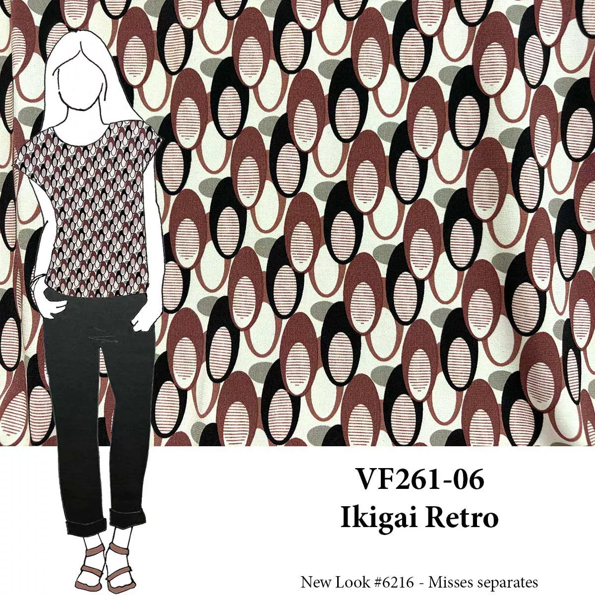 VF261-06 Ikigai Retro - Double-brushed ITY Knit Fabric
