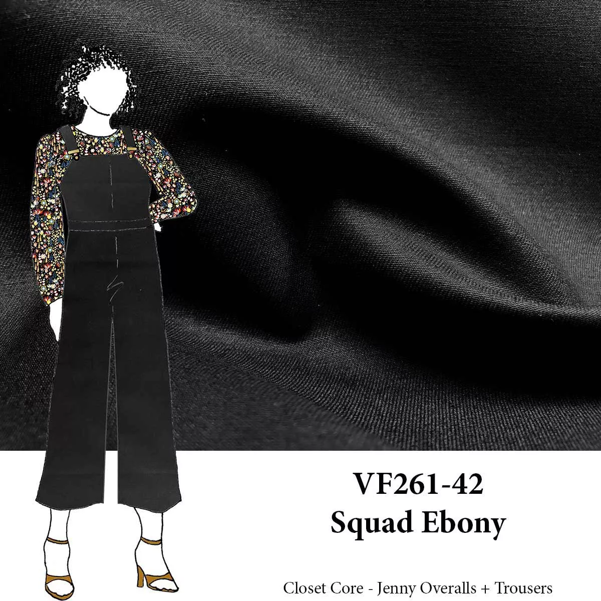 VF261-42 Squad Ebony - Rich Black Bull Denim Fabric