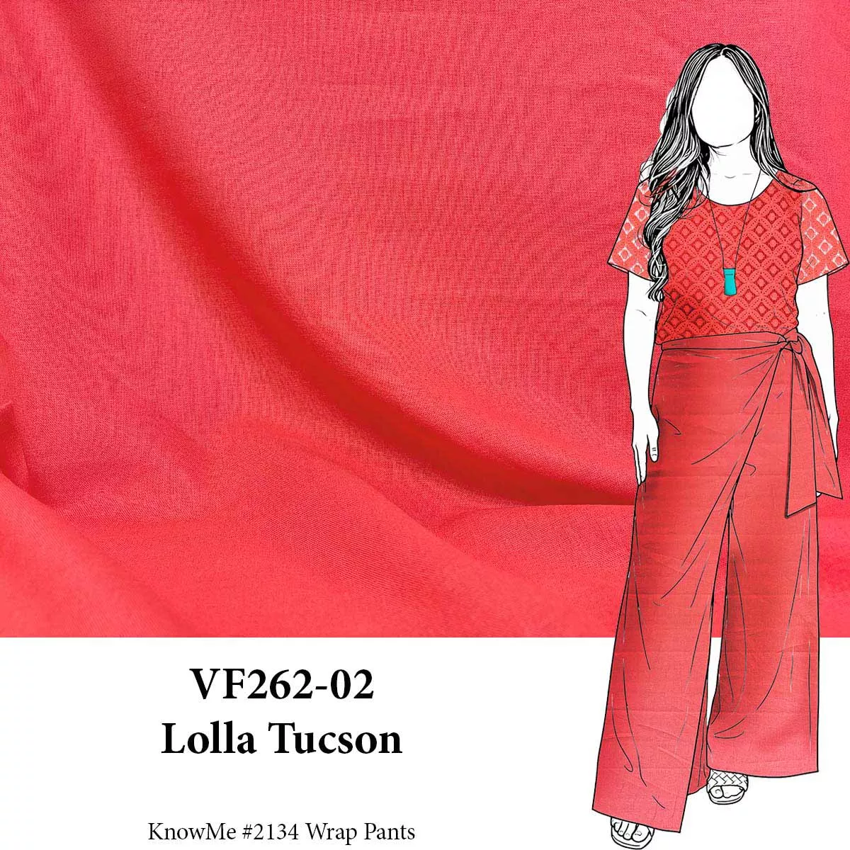 VF262-02 Lolla Tucson - Coral Linen-Rayon Blend Fabric