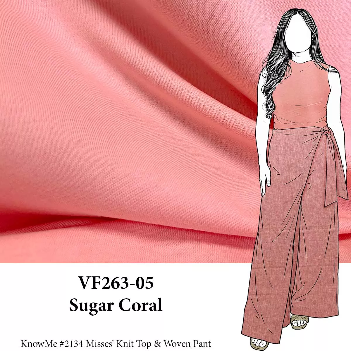 VF263-05 Sugar Coral - Organic Cotton 8oz Jersey Knit Fabric