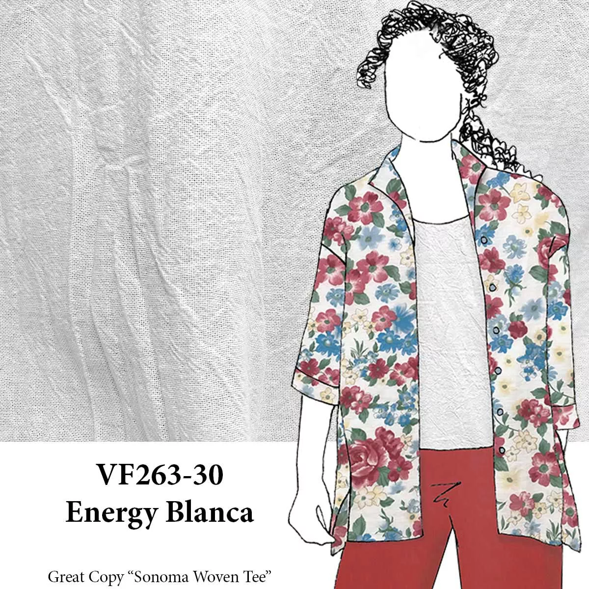 VF263-30 Energy Blanca - White Cotton Kolkata Gauze Fabric