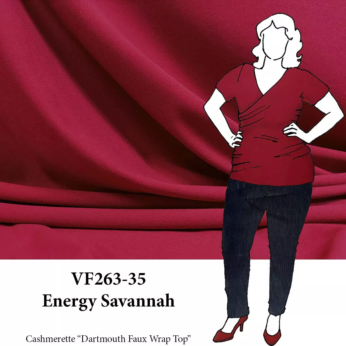 VF263-35 Energy Savannah - Red 69” wide Cotton Jersey Knit Fabric
