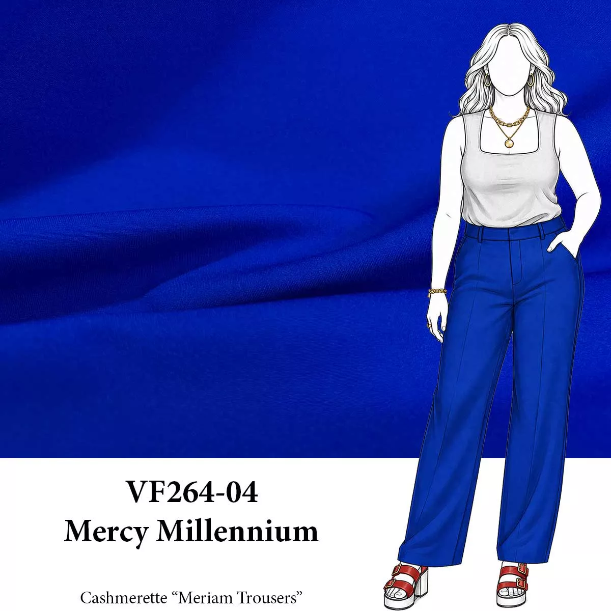 VF264-04 Mercy Millennium - Royal Blue Stretch Suiting Fabric