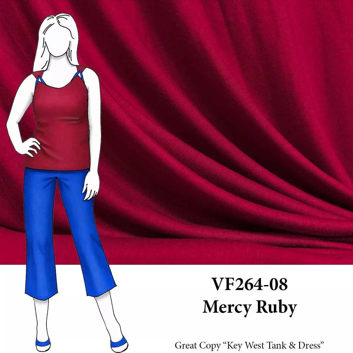 VF264-08 Mercy Ruby - Red Lyocell Rayon Jersey Knit Fabric