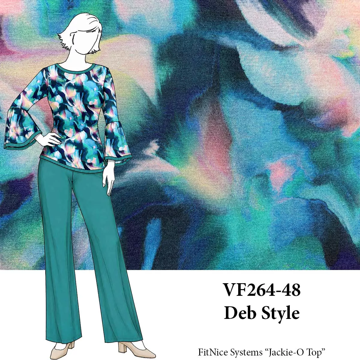 VF264-48 Deb Style - Stylized Floral Modal Jersey Fabric