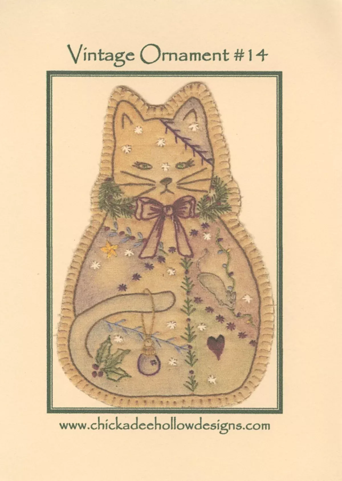 Vintage Christmas Ornament Kitty