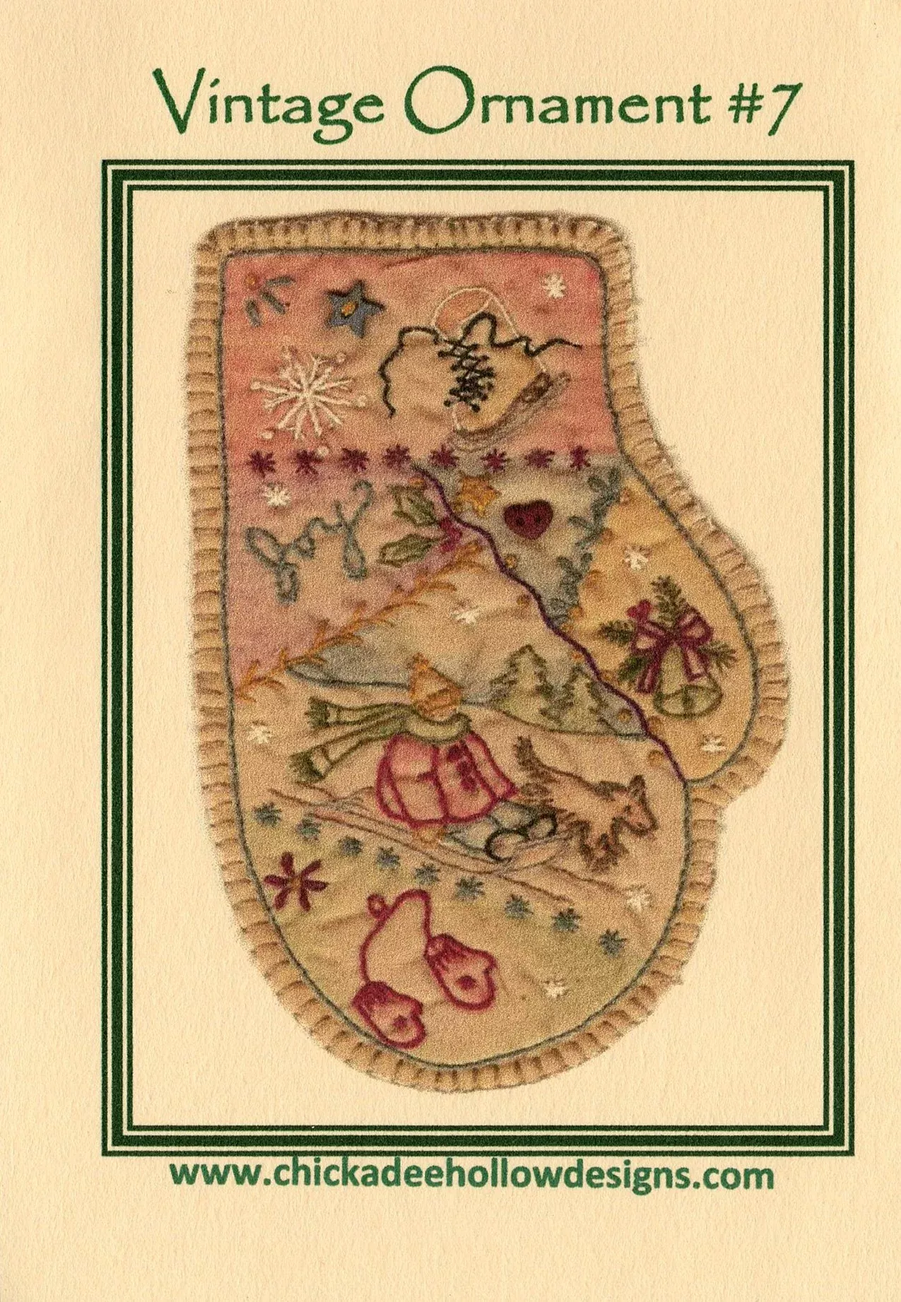 Vintage Christmas Ornament Mitten