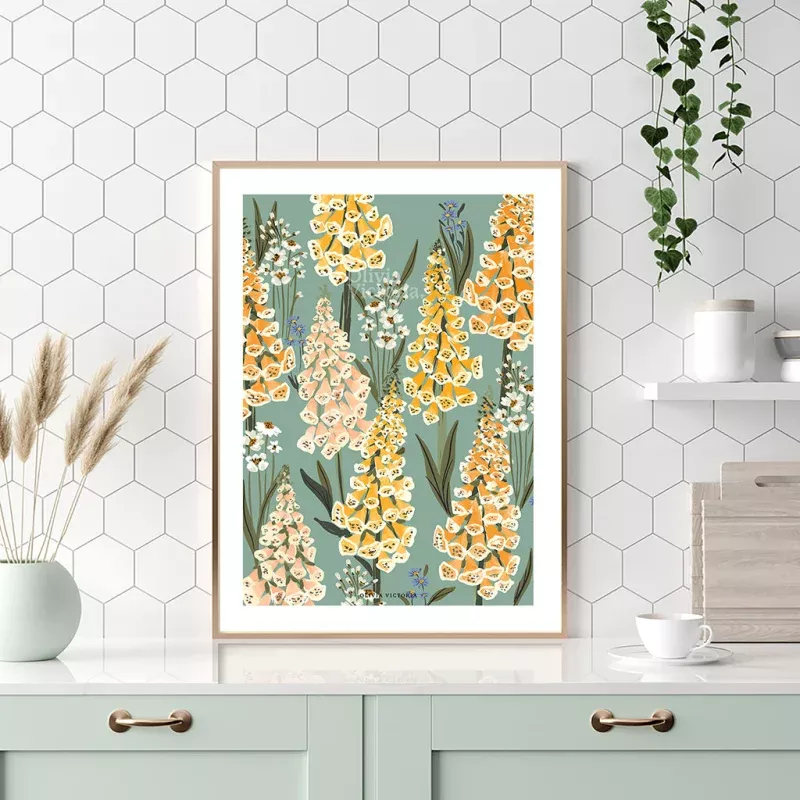 The Vintage Foxglove Botanical Art Print