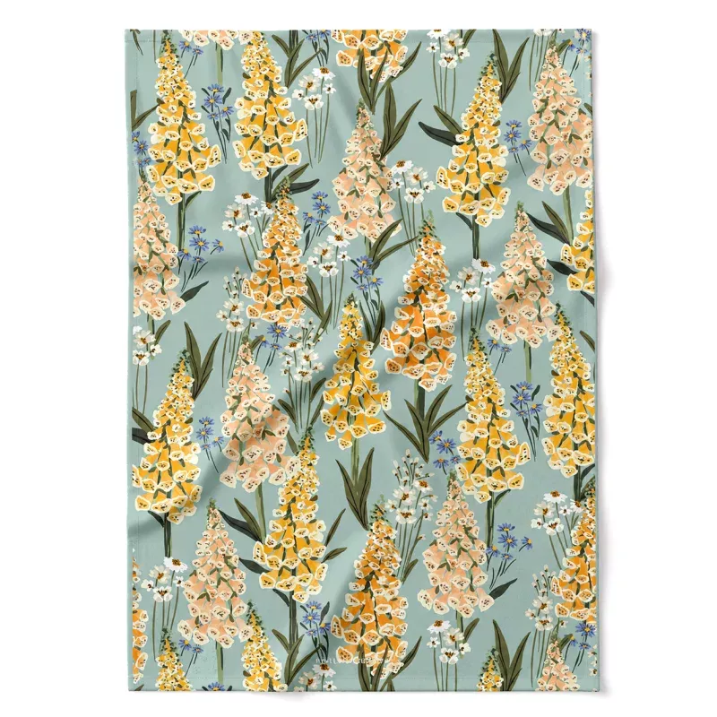 Vintage Foxglove Tea Towel