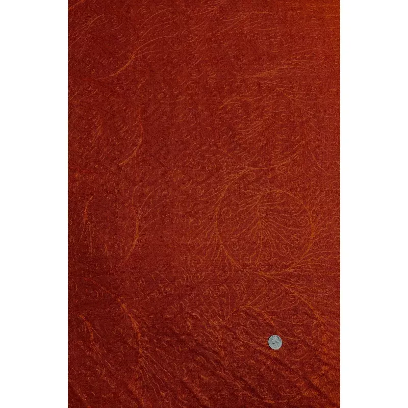 Vivid Orange Embroidered Silk Linen MEMT-026-11