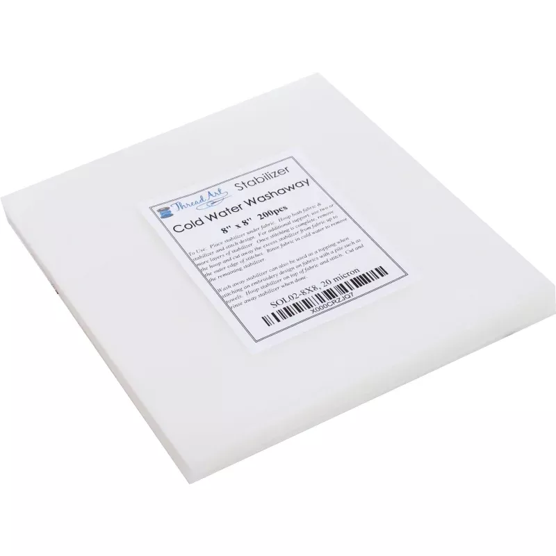 Washaway Embroidery Stabilizer – 8×8 200 Precut Sheets