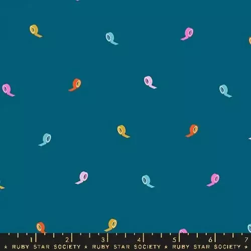 Washi Plus Teal Roll With It 43″/44″ Fabric Per Yard