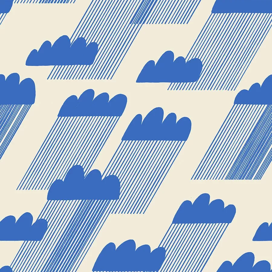 Water Rainclouds in Royal Blue – 1-1/3 Yd EOB