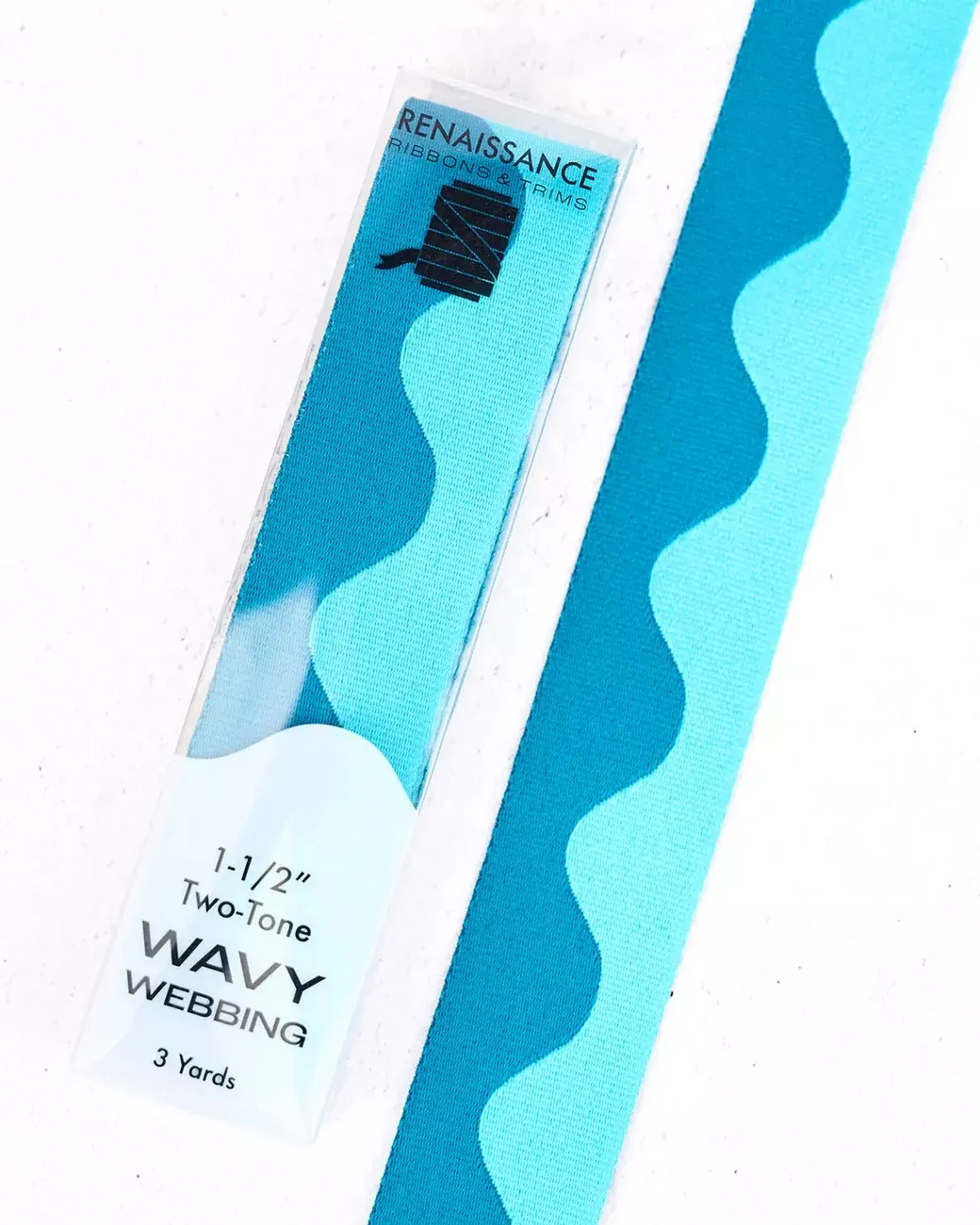 Wavy Webbing Aquamarine 1-1 /2in x 3yds