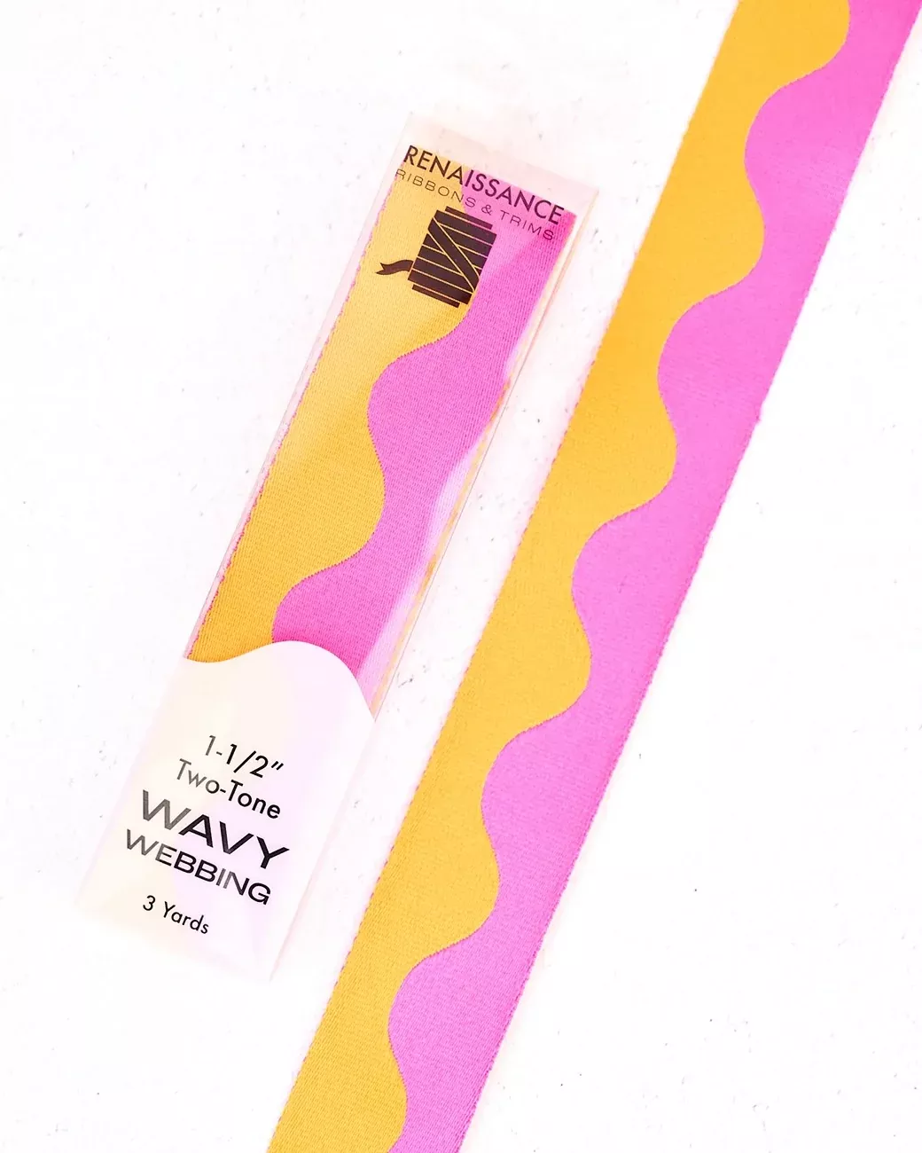 Wavy Webbing Pink Lemonade 1-1 /2in x 3yds