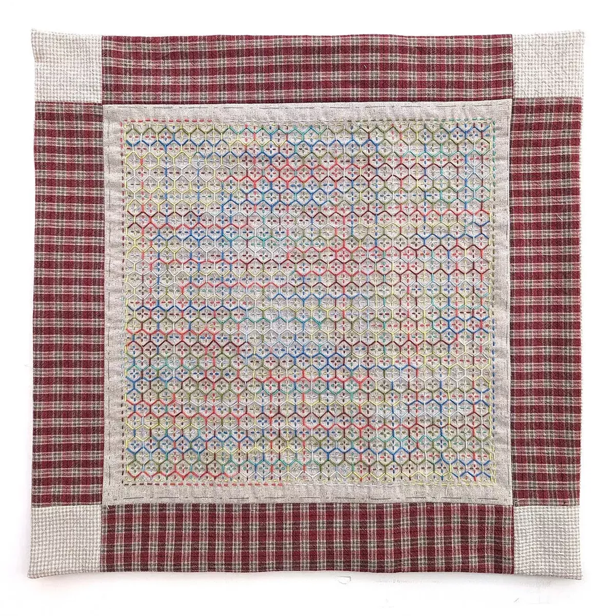 Weaving Sashiko Kikko-Flower Greige