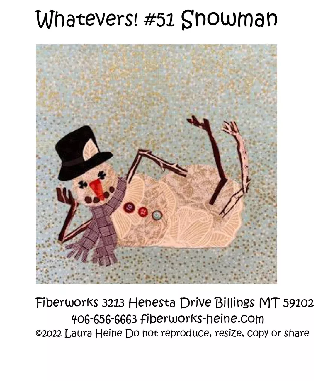 Whatevers! #51 Snowman Collage Pattern by Laura Heine