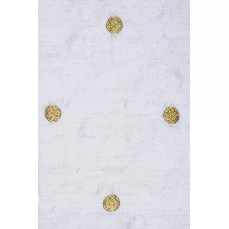 White 219 Embroidered Dupioni Silk