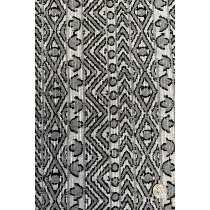 White/Black Blend Novelty Fabric