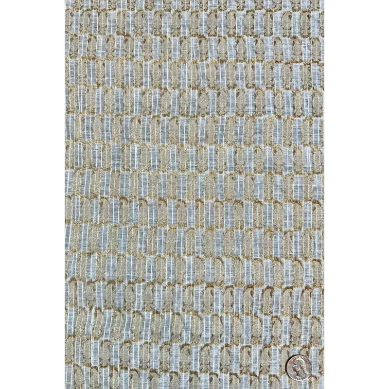 White/Gold Metallic Blend Novelty Fabric