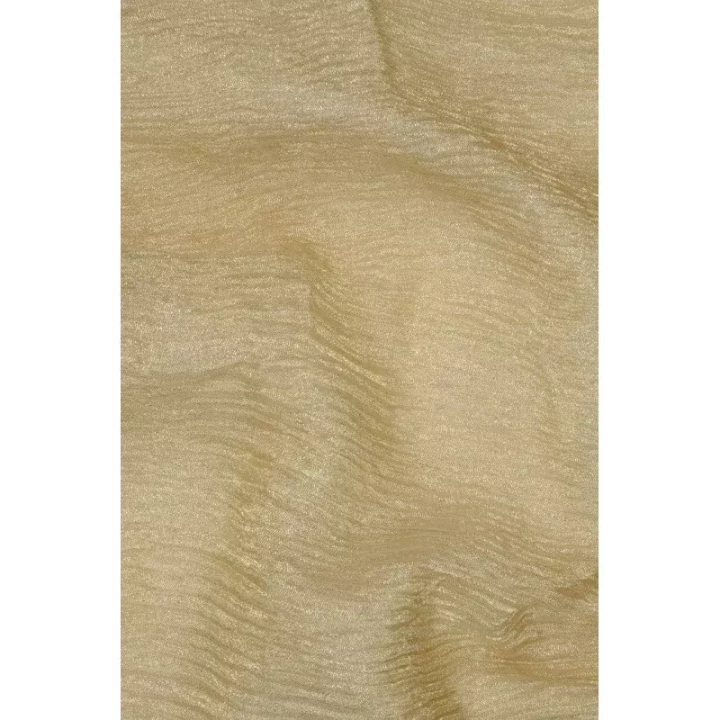 White Gold Metallic Crushed Organza Fabric