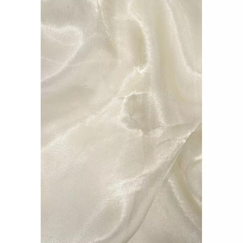 White Gold Metallic Organza Fabric